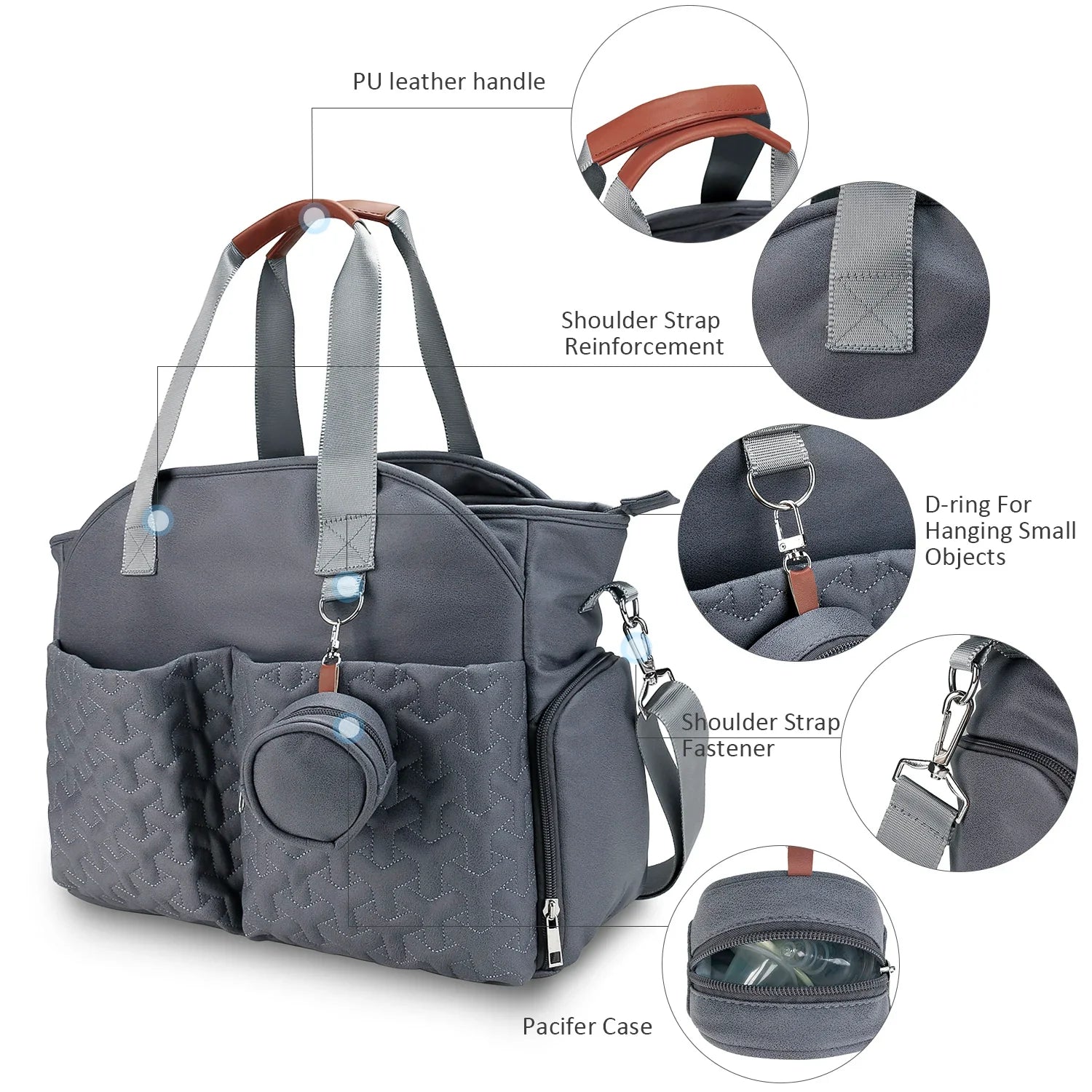 Multi-Function Diaper Tote Bag with Organized Storage