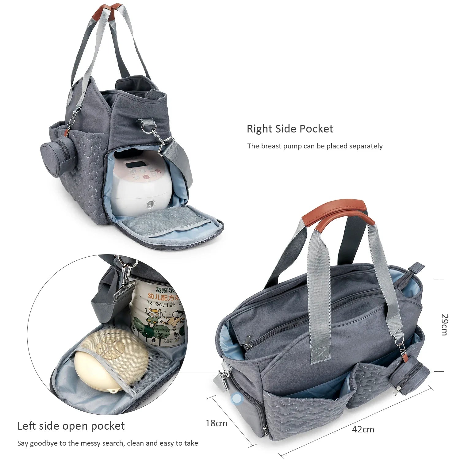 Multi-Function Diaper Tote Bag with Organized Storage