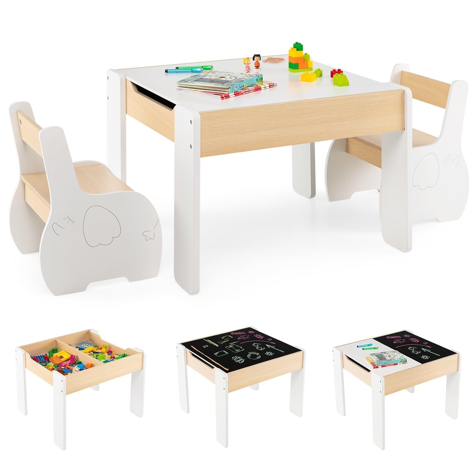 Multifunctional Kids Activity Table Set for Learning and Play