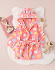 Pink Floral Hooded Kids Bathrobe