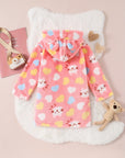 Pink Floral Hooded Kids Bathrobe