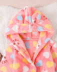 Pink Floral Hooded Kids Bathrobe