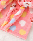 Pink Floral Hooded Kids Bathrobe