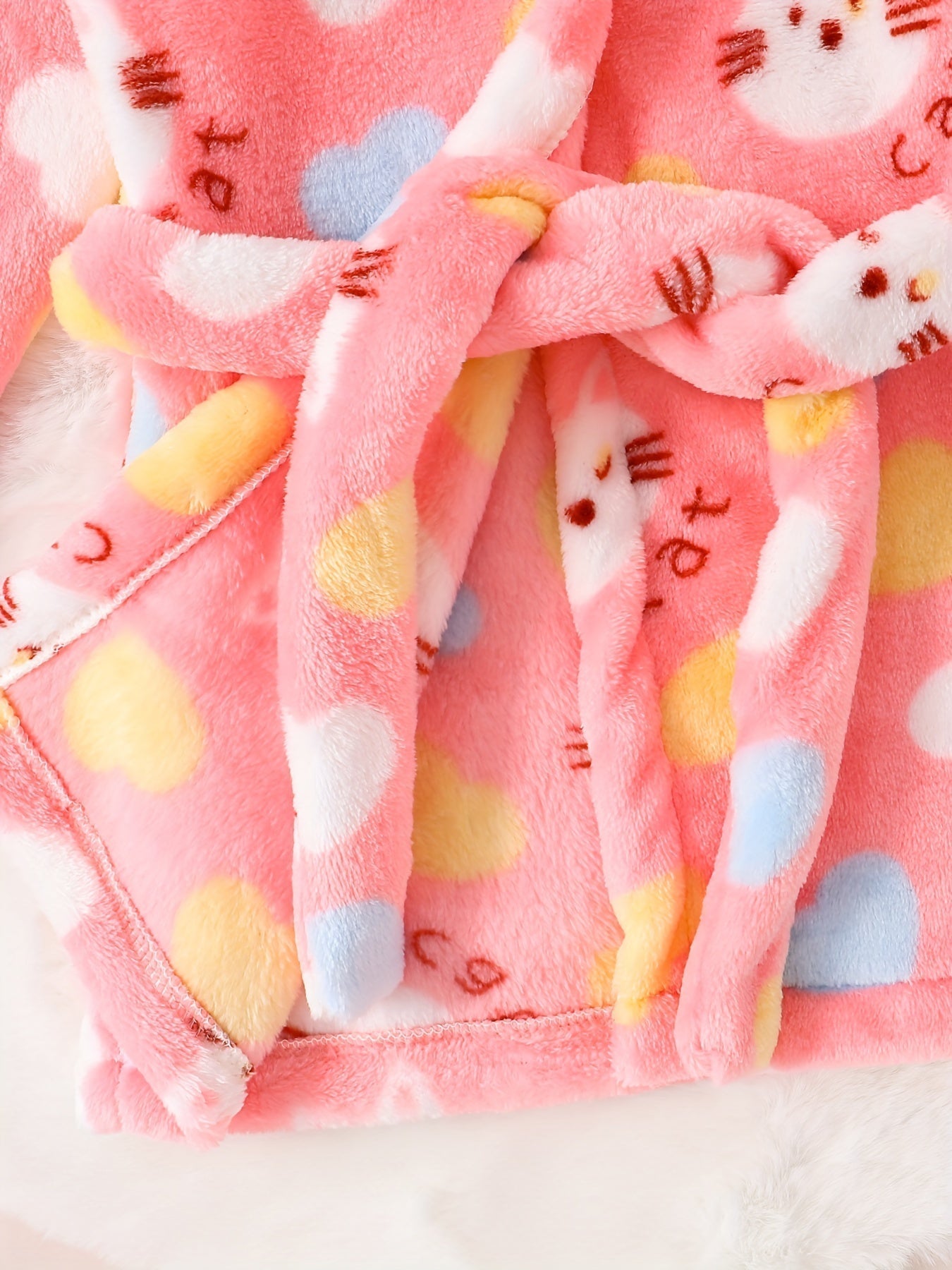 Pink Floral Hooded Kids Bathrobe