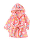 Pink Floral Hooded Kids Bathrobe